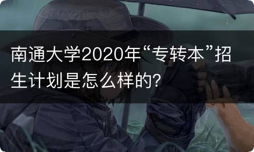 南通大学2020年“专转本”招生计划是怎么样的？