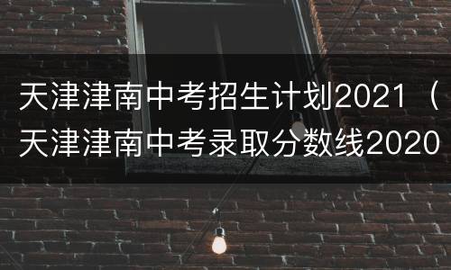 天津津南中考招生计划2021（天津津南中考录取分数线2020）