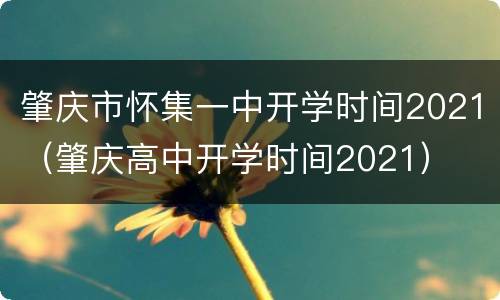 肇庆市怀集一中开学时间2021（肇庆高中开学时间2021）