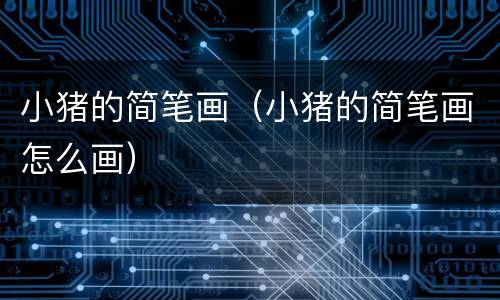 小猪的简笔画（小猪的简笔画怎么画）