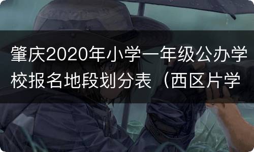 肇庆2020年小学一年级公办学校报名地段划分表(西区片学区)