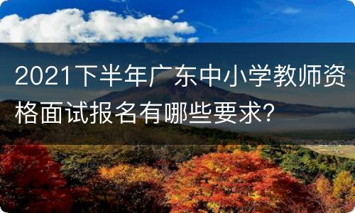 2021下半年广东中小学教师资格面试报名有哪些要求？