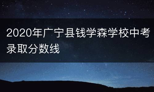 2020年广宁县钱学森学校中考录取分数线