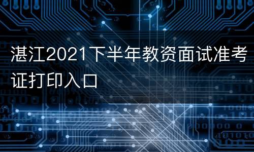 湛江2021下半年教资面试准考证打印入口