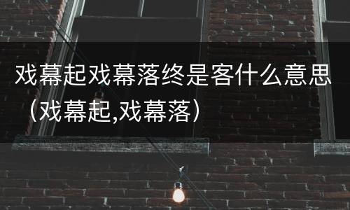 戏幕起戏幕落终是客什么意思（戏幕起,戏幕落）