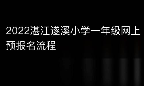 2022湛江遂溪小学一年级网上预报名流程