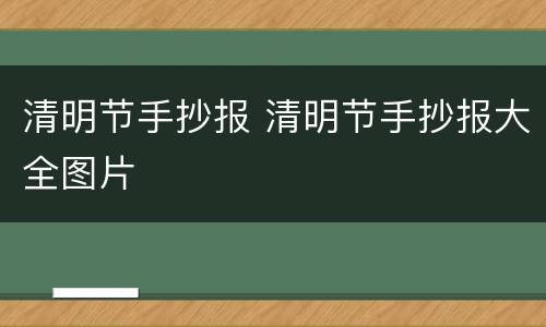 清明节手抄报 清明节手抄报大全图片