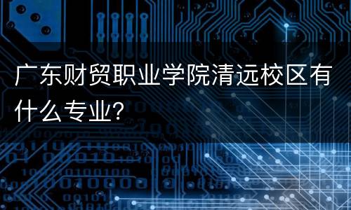 广东财贸职业学院清远校区有什么专业？