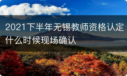 2021下半年无锡教师资格认定什么时候现场确认
