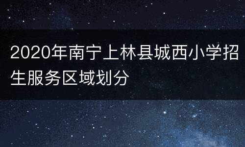 2020年南宁上林县城西小学招生服务区域划分