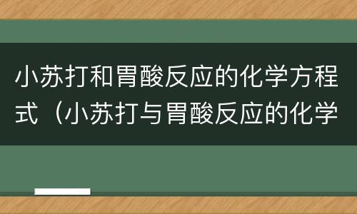 小苏打和胃酸反应的化学方程式（小苏打与胃酸反应的化学方程）