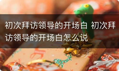 初次拜访领导的开场白 初次拜访领导的开场白怎么说