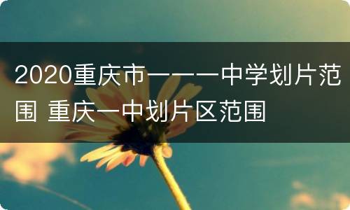 2020重庆市一一一中学划片范围 重庆一中划片区范围