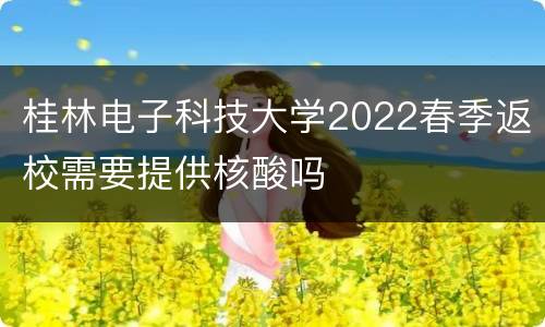 桂林电子科技大学2022春季返校需要提供核酸吗