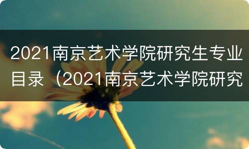2021南京艺术学院研究生专业目录（2021南京艺术学院研究生专业目录公布）