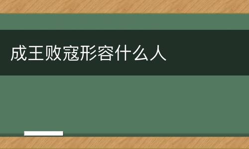 成王败寇形容什么人