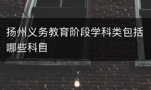 扬州义务教育阶段学科类包括哪些科目