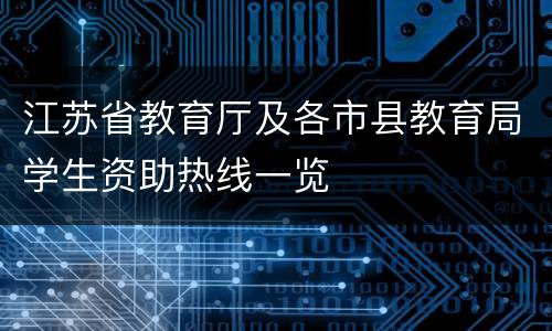 江苏省教育厅及各市县教育局学生资助热线一览