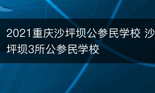 2021重庆沙坪坝公参民学校 沙坪坝3所公参民学校