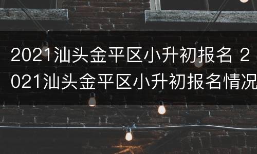 2021汕头金平区小升初报名 2021汕头金平区小升初报名情况