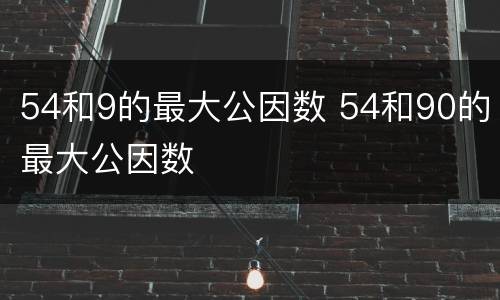 54和9的最大公因数 54和90的最大公因数