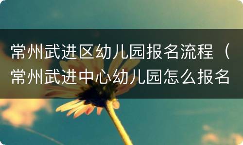 常州武进区幼儿园报名流程（常州武进中心幼儿园怎么报名）