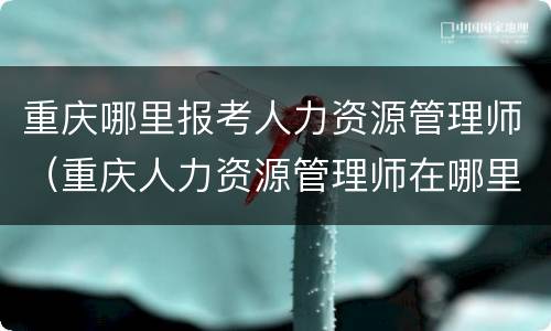 重庆哪里报考人力资源管理师（重庆人力资源管理师在哪里报名）