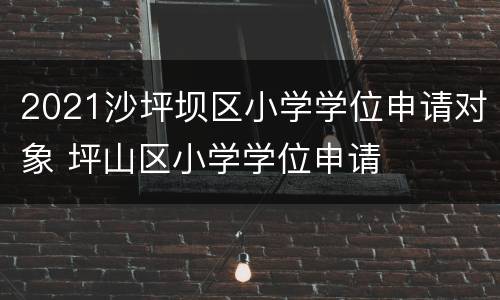 2021沙坪坝区小学学位申请对象 坪山区小学学位申请