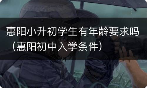 惠阳小升初学生有年龄要求吗（惠阳初中入学条件）