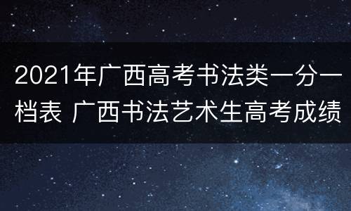 2021年广西高考书法类一分一档表 广西书法艺术生高考成绩2020
