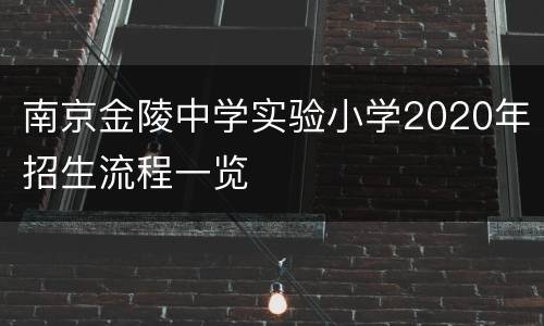南京金陵中学实验小学2020年招生流程一览