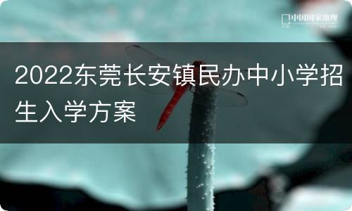 2022东莞长安镇民办中小学招生入学方案