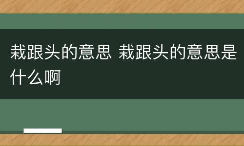 栽跟头的意思 栽跟头的意思是什么啊