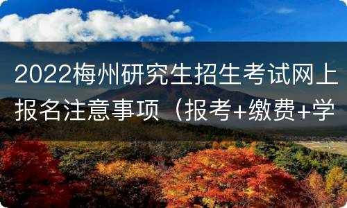 2022梅州研究生招生考试网上报名注意事项（报考+缴费+学籍）