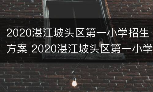 2020湛江坡头区第一小学招生方案 2020湛江坡头区第一小学招生方案公布