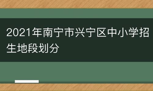 2021年南宁市兴宁区中小学招生地段划分