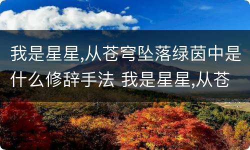 我是星星,从苍穹坠落绿茵中是什么修辞手法 我是星星,从苍穹坠落绿茵中修辞方法是什么