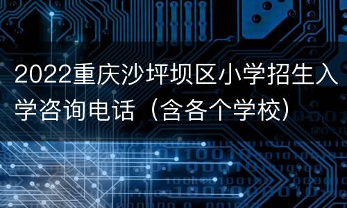 2022重庆沙坪坝区小学招生入学咨询电话（含各个学校）