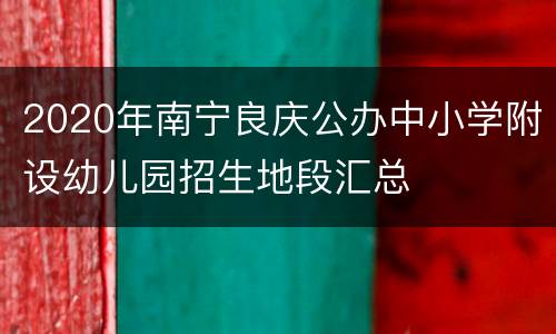 2020年南宁良庆公办中小学附设幼儿园招生地段汇总