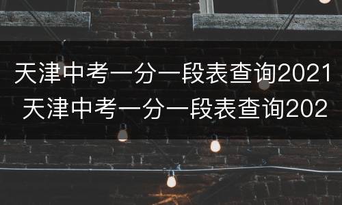 天津中考一分一段表查询2021 天津中考一分一段表查询2021年级