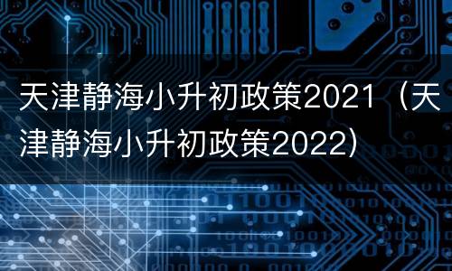 天津静海小升初政策2021（天津静海小升初政策2022）