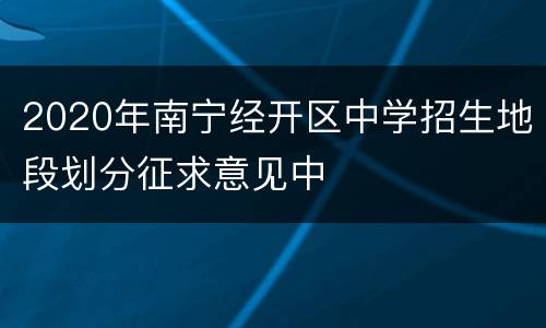 2020年南宁经开区中学招生地段划分征求意见中