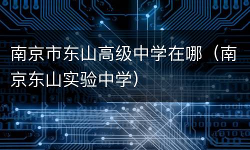南京市东山高级中学在哪（南京东山实验中学）