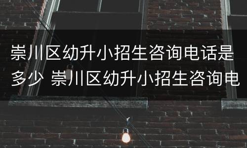 崇川区幼升小招生咨询电话是多少 崇川区幼升小招生咨询电话是多少号
