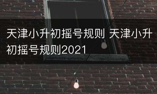 天津小升初摇号规则 天津小升初摇号规则2021