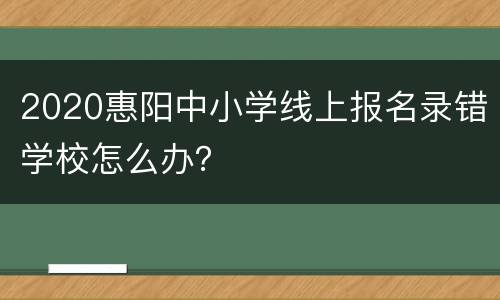2020惠阳中小学线上报名录错学校怎么办？
