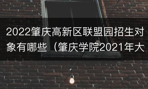 2022肇庆高新区联盟园招生对象有哪些（肇庆学院2021年大扩招）
