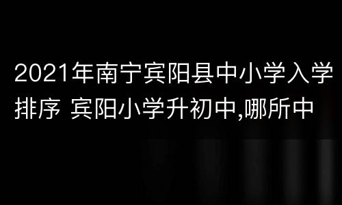 2021年南宁宾阳县中小学入学排序 宾阳小学升初中,哪所中学最好