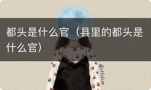 都头是什么官（县里的都头是什么官）