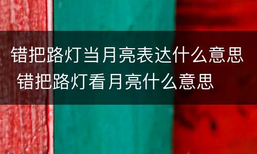错把路灯当月亮表达什么意思 错把路灯看月亮什么意思